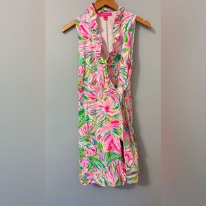 Lilly Pulitzer Romee Wrap Dress in a vibrant, multi-color floral print sz small